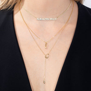  CZ Bezel Open Link Charm Necklace - Adina Eden's Jewels