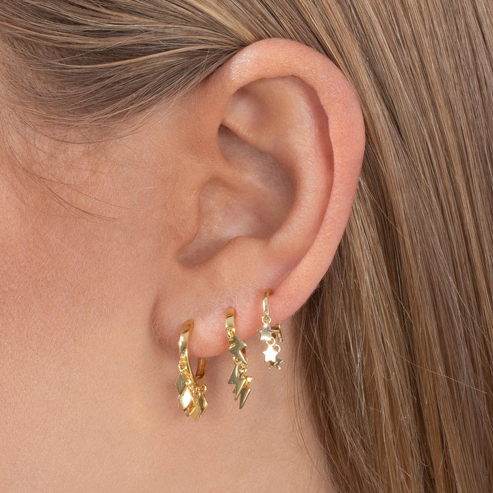  Mini Diamond Shape Dangling Huggie Earring - Adina Eden's Jewels