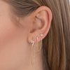  Pavé Star X Lightning Chain Stud Earring - Adina Eden's Jewels