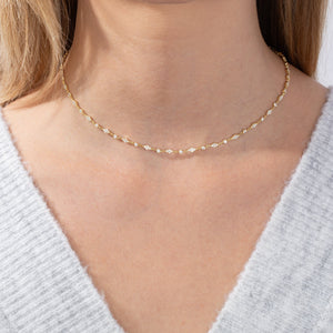  CZ Round X Diamond Shape Choker - Adina Eden's Jewels
