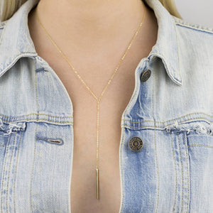  Solid Bar Drop Necklace - Adina Eden's Jewels