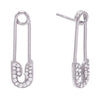 Silver Large Safety Pin Stud Earring - Adina Eden's Jewels