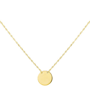 14K Gold / Engraved Engraved Mini Disc Necklace 14K - Adina Eden's Jewels