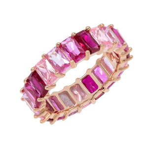 Magenta / 5 Ombré Pink Eternity Band - Adina Eden's Jewels