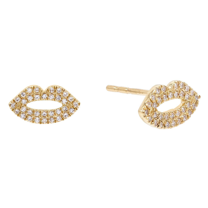 14K Gold Lip Stud Earring 14K - Adina Eden's Jewels