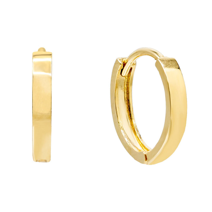 14K Gold / 10 MM / Single Solid Mini Huggie Earring 14K - Adina Eden's Jewels