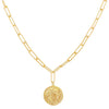 Gold Vintage Coin Drop Link Necklace - Adina Eden's Jewels
