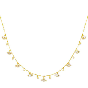 Gold Evil Eye Choker - Adina Eden's Jewels