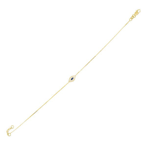 14K Gold Encrusted Evil Eye Bracelet 14K - Adina Eden's Jewels