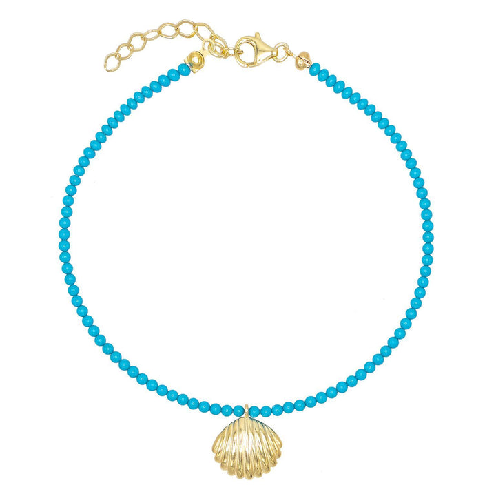 Turquoise Turquoise Shell Anklet - Adina Eden's Jewels