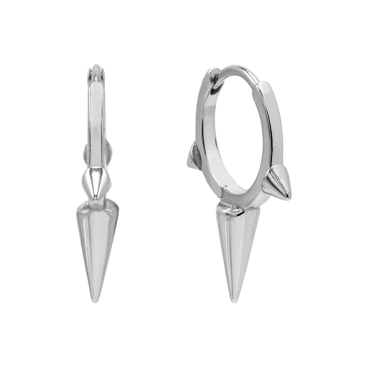 Silver Triple Spike Huggie Earring - Adina Eden's Jewels