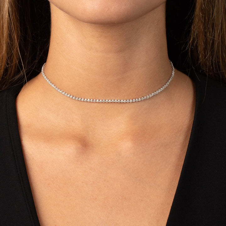  Thin Diamond Tennis Choker 14K - Adina Eden's Jewels