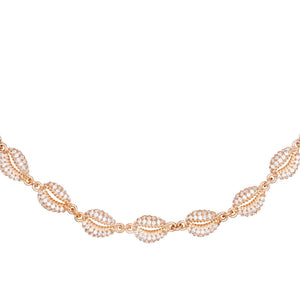 Rose Gold Thin Pavé Shell Choker - Adina Eden's Jewels
