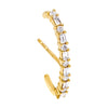 14K Gold Diamond Baguette Hook Stud Earring 14K - Adina Eden's Jewels