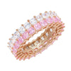 Light Pink / 8 Pastel Double Row Princess Cut Ring - Adina Eden's Jewels