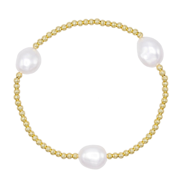 Pearl White Adjustable Pearl Beaded Bracelet - Adina Eden's Jewels