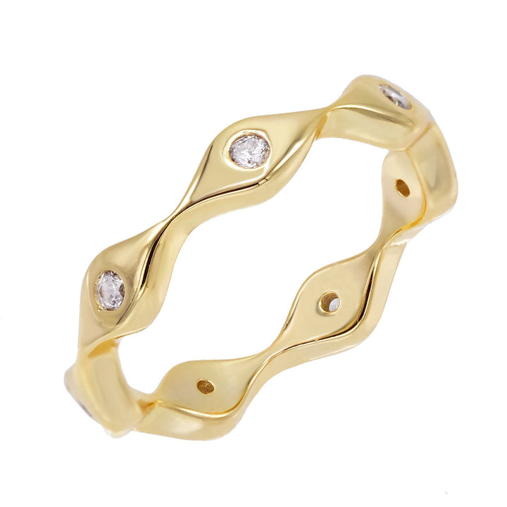 Gold / 8 Stone Evil Eye Ring - Adina Eden's Jewels