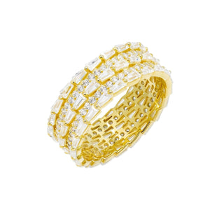  Triple Row Baguette Ring - Adina Eden's Jewels