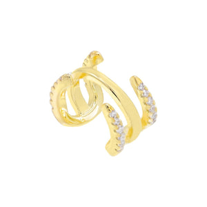 Gold Solid / Pavé Ear Cuff - Adina Eden's Jewels