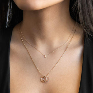  Trio Ring Necklace 14K - Adina Eden's Jewels