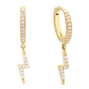 Gold Lightning Huggie Earring - Adina Eden's Jewels