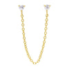 Gold / Single CZ Chain Stud Earring - Adina Eden's Jewels