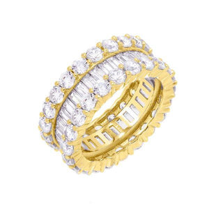 Gold / 9 CZ Baguette Eternity Band - Adina Eden's Jewels