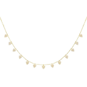 Gold Heart Charm Necklace - Adina Eden's Jewels