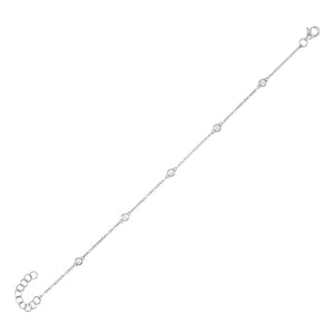  Diamond Bezel Chain Anklet 14K - Adina Eden's Jewels