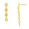 Gold Mariner Link Drop Stud Earring - Adina Eden's Jewels